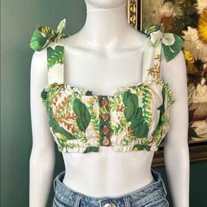 FARM Rio Leafy Green Crop Top